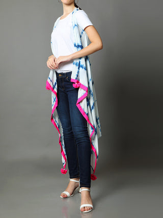 Ripple Shibori Cape Blue AMAR KOSA