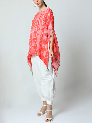 Rumi Butterfly Sleeve Top Red AMAR KOSA