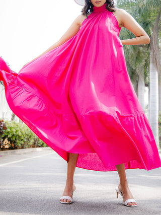 Back-Tie Maxi Dress Pink Studio 242