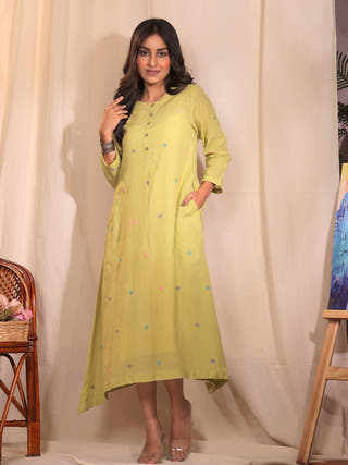 Mint Delight Jamdani Dress