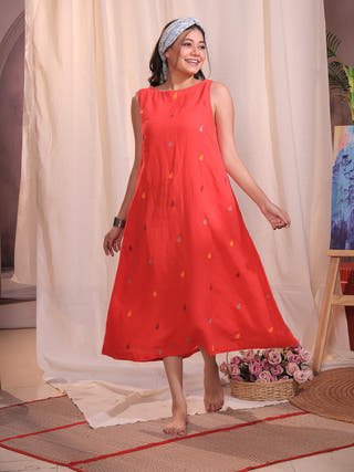 Sunset Melody Jamdani Dress