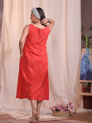 Sunset Melody Jamdani Dress