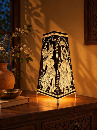 Radha Krishan Tholu Table Lamp - Black