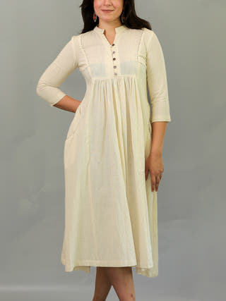 Pearl String Dress In Off-White Moralfibre