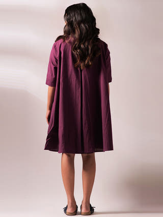 Sunset Free Size Dress Wine