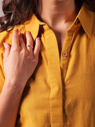 Sunset Free Size Dress Mustard