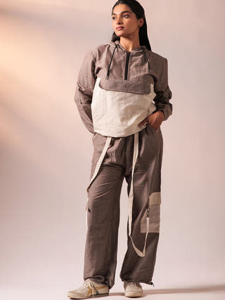 Cargo Top Pant Set Chocolate Brown