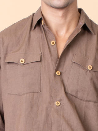 Canyon Brown Unisex Shirt with Flap Pockets