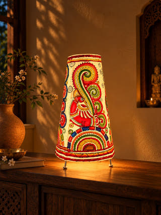 Peacock Tholu Bommalata Table Lamp