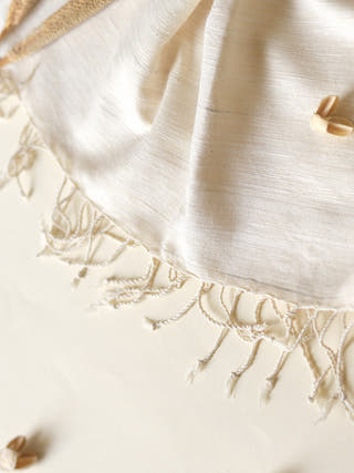 Silk Scarf In Solid White Arras