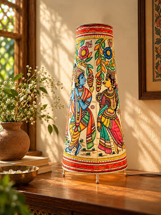 Radha Krishan Tholu Bommalata Table Lamp