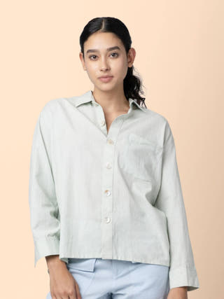 Kaya Green Drop Shoulder Shirt