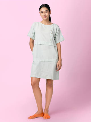 Green Paty Sheath Dress