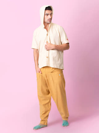 Beige Nomad Hooded Shirt