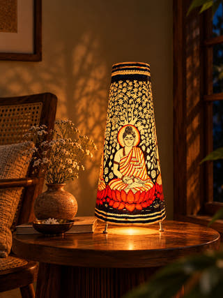 Buddha Hand Painted Lamp