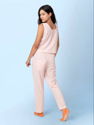 Pink Scoop Round Neck Sleeveless Top