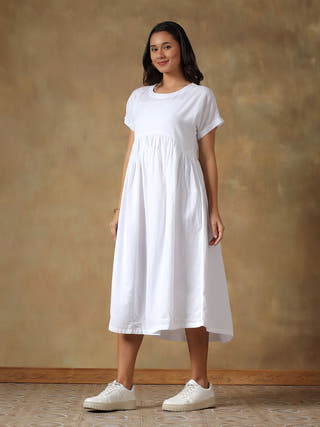 White Cotton Chikankari Dress