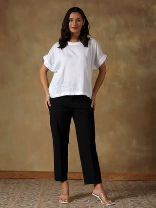 White Freesize Lucknowi Chikankari Box Top