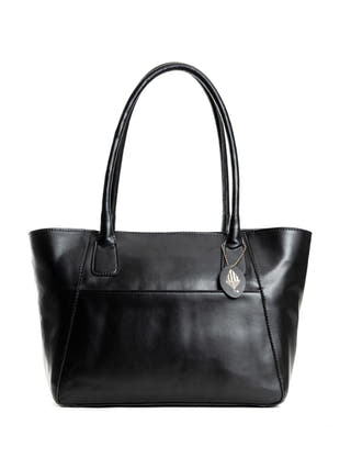 Athena Vegan Leather Tote Black