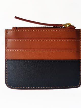 Iris Vegan Leather Cardholder Gingerbread & Black