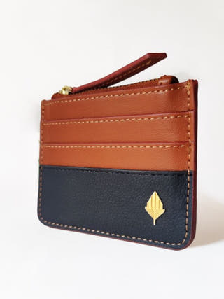 Iris Vegan Leather Cardholder Gingerbread & Black