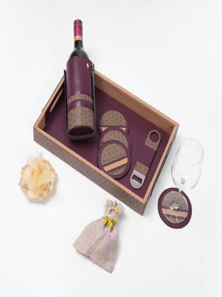 The Luxe Bar Vegan Leather Ensemble | Maroon