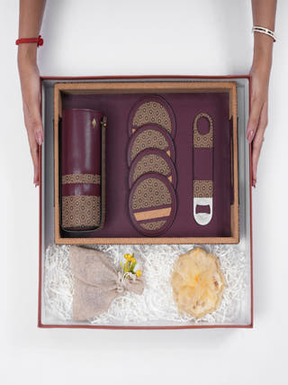 The Luxe Bar Vegan Leather Ensemble | Maroon