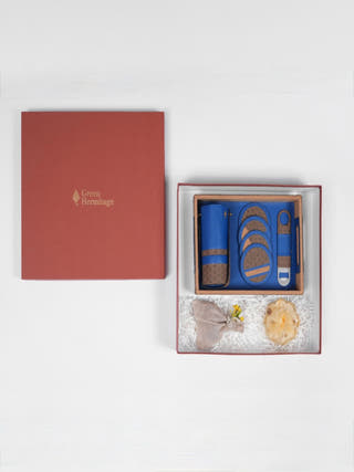 The Luxe Bar Vegan Leather Ensemble | Blue