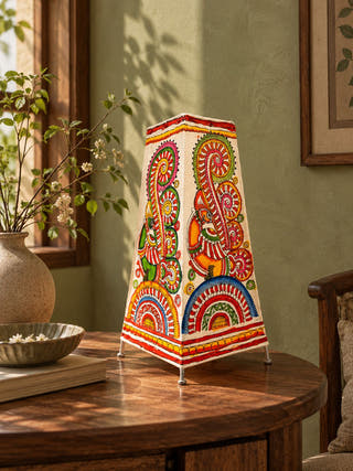 Peacock Tholu Bommalata Table Lamp
