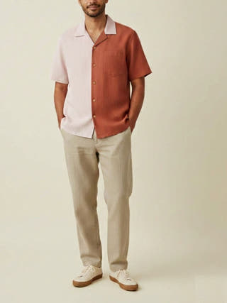 Rosko Duo-color Cuban Collar Shirt