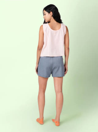 Pink Scoop Round Neck Sleeveless Top