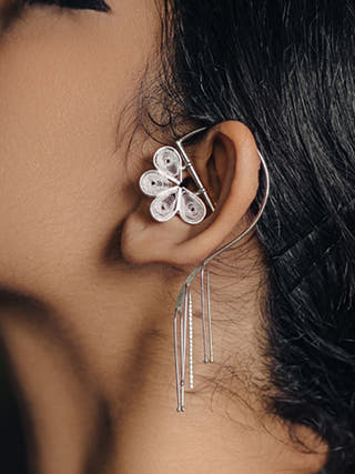 Tarkashi Earcuff With Danglers