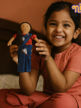 Nilah's Amma Girl Doll Blue Saree
