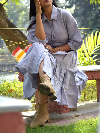 Pompeii Sunset Dress Silver Frills&Falls