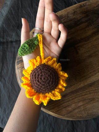 Crochet Sunflower Keychain