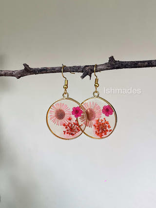 Pink Field Earrings