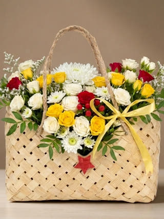 Totea Handcrafted Bamboo Basket