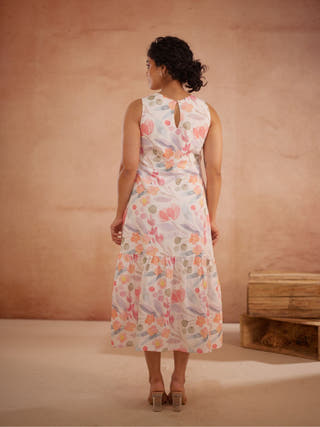 Prajaktta Hand-Embroidered Floral Midi Dress