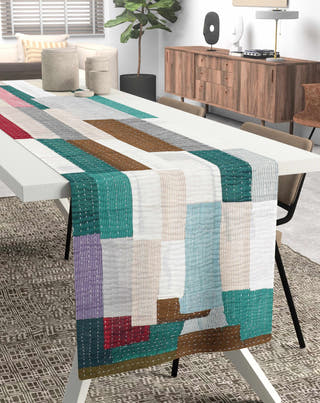 Handmade Kantha Stitched Table Runner Nandi Handicrafts