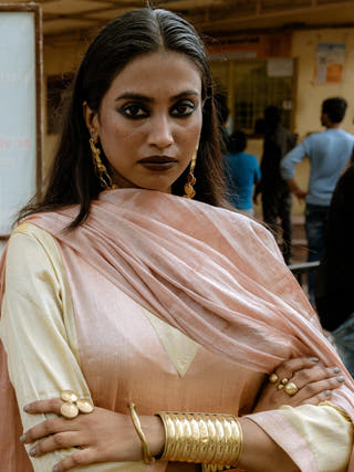 Amaraya Neon Orange And Neon Yellow Double Colour Kurta Pant Set With Dupatta