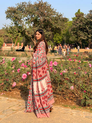 Prita Heritage Hand Block Printed Pure Cotton Saree