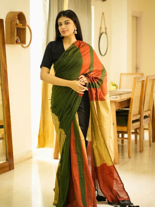 Rainbow Raga Multicolour Saga Cotton Saree