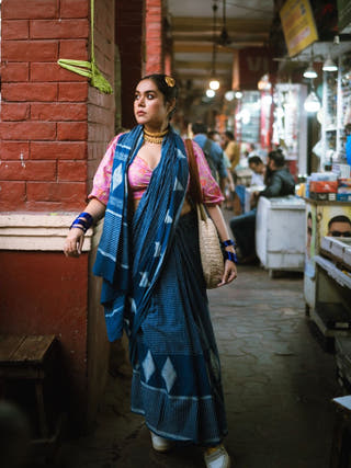 Namita Indigo Natural Dye Cotton Saree