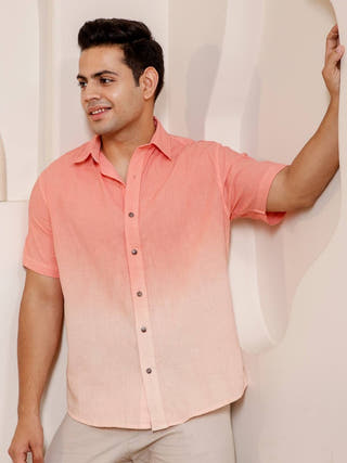 Peach Please Half Sleeve Shirt