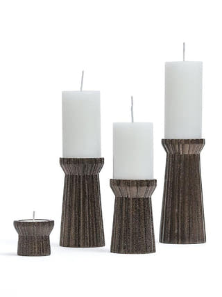 Qutub Gold Candle Stand | Set of 4