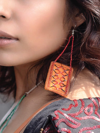 Khidki Earrings (Orange) Studio Naach