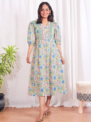 Shop Women Dresses at Flourish Tulip Garden Fit-and-Flare Dress for Every Occasion. XS Shop Women Dresses at Flourish Tulip Garden Fit-and-Flare Dress for Every Occasion. XS