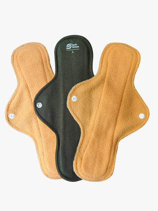 Urine Leak Reusable Cloth Pads - Set of 3 SochGreen