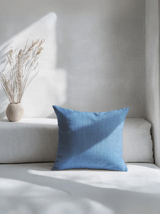 Provence Pastel Blue Cotton Cushion Cover