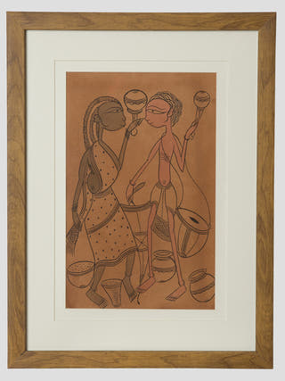 Santhal Art: Village Life 4 ARAVALI